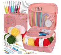 Häkelset für Anfänger, 58tlg. Rosa Katze HäkelnadelSet mit Weicher