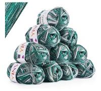 Häkelwolle Sockenwolle Farbverlauf Mehrfarbig 10x25g Dunkelgrün