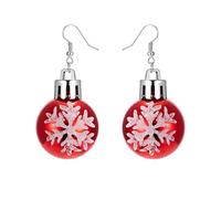 Hängende Ohrringe mit Schneeflocken-Motiv für Damen und Mädchen, leicht, Statement-Harz-Kugel, baumelnde Haken, hypoallergen, niedlich, Festival, Party, Urlaub, Ornament, Weihnachtsschmuck, Geschenke,