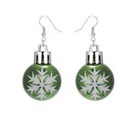 Hängende Ohrringe mit Schneeflocken-Motiv für Damen und Mädchen, leicht, Statement-Harz-Kugel, baumelnde Haken, hypoallergen, niedlich, Festival, Party, Urlaub, Ornament, Weihnachtsschmuck, Geschenke,
