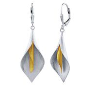 Hängeohrringe aus Silber 925 Thia Blumenohrringe vergoldet mit Gold 750
