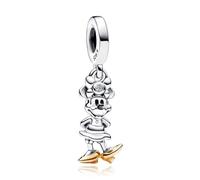 HAEPIAR S925 Sterling Silber Charme für Armband Halskette Charm Dangle 100th Mouse Lady für Frauen Mädchen Geburtstag Geschenke