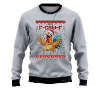 Hässlicher Weihnachtspullover für Herren, F-CAW-F, Rundhalspullover, Urlaub, leicht, lustig, Scream Huhn, Strick-Top, Pullover, lockere Mode, männliche Weihnachtskleidung, X01-10, 6XL