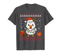 Hässlicher Weihnachtspullover mit Hühnchen-Motiv T-Shirt, Herren, Anthrazit Meliert, 6XL