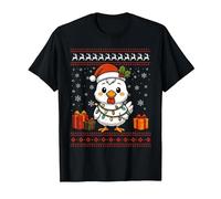 Hässlicher Weihnachtspullover mit Hühnchen-Motiv T-Shirt, Herren, Schwarz, 6XL