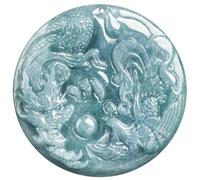 HAEUYA Jade-Anhänger-Halskette, Jade-Halskette, Jade-Halskette for Männer und Frauen, Myanmar Blue Jade, glückverheißender Drache und Phönix-Anhänger.