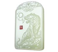 HAEUYA Jade-Halsketten-Anhänger, Jadeit-Jade-Anhänger, handgeschnitzter Tiger, natürlicher weißer Jade-Anhänger, Halskette, chinesischer Schmuck, modisches Amulett (Größe: 60 x 40 mm)