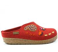 HAFLINGER 751006 Grizzly India Damen Hausschuhe Pantoffeln Wollfilz