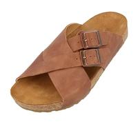 HAFLINGER Bio Amiga Leder Riehmen Sandale Korkfußbett Damen (Braun 1726), Gr 44