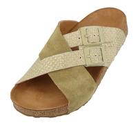 HAFLINGER Bio Amiga Leder Riehmen Sandale Korkfußbett Damen Grün (Kiwi 1756), Gr 36