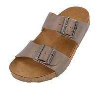 HAFLINGER Bio Andrea Leder Pantolette Sandale (Country Perlgrau 1658), Gr 39