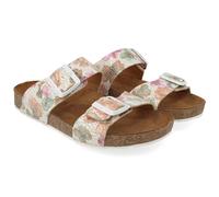 HAFLINGER Bio Andrea Leder Pantolette Sandale Multiflowers (1754), Gr 39