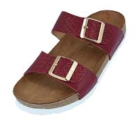 HAFLINGER Bio Andrea Leder Pantolette Sandale Rot (Braided Bordeaux 1670), Gr 41