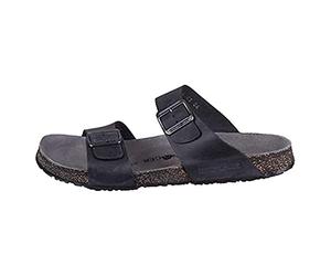 HAFLINGER Bio Andrea Leder ungefüttert Pantolette Sandale Unisex Schwarz (866), Gr 40