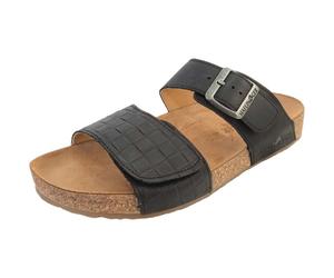 Haflinger - Bio Aria - Damen Klett-Sandale mit Korkfußbett - Schwarz, Gr. 42