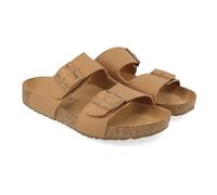 HAFLINGER Bio Bonnie Leder Pantolette Sandale mit Schnalle Korkfußbett Unisex Braun (Natur 1817), Gr 38