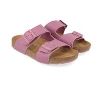 HAFLINGER Bio Bonnie Leder Pantolette Sandale mit Schnalle Korkfußbett Unisex Pink (Pink 1818), Gr 40