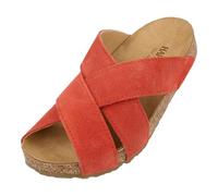 HAFLINGER Bio Como Leder Pantolette Sandale mit Korkfußbett Unisex (Rot 1835), Gr 38