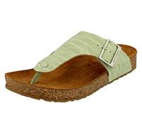HAFLINGER Bio Conny Pantolette Zehentrenner Unisex Leder Grün (2741), Gr. 37