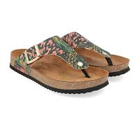 HAFLINGER Bio Conny Pantolette Zehentrenner Unisex Leder (Tropic Schwarz Multi 1683), Gr 41