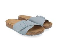 HAFLINGER Bio Jeane Leder Pantolette Sandale mit Schnalle Korkfußbett Unisex