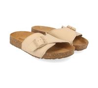 Haflinger - Bio Jeane - Damen Leder-Sandale mit Korkfußbett - Creme, Gr. 42
