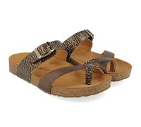 Haflinger Pantolette Juno Glattleder Korkfußbett Unisex Braun Gr. 37