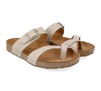 HAFLINGER Bio Juno Leder Pantolette Sandale Korkfußbett Unisex Beige (Sand 1757), Gr 42