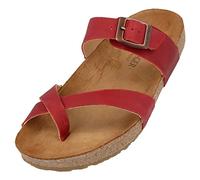 HAFLINGER Bio Juno Leder Pantolette Sandale Korkfußbett Unisex Country Rot (1656), Gr 37
