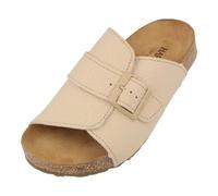 HAFLINGER Bio Lotti Leder Pantolette Sandale mit Schnalle Korkfußbett Unisex
