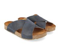 HAFLINGER Bio Mio Leder Pantolette Sandale Unisex Blau (Country Marine 1655), Gr 36