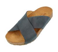 HAFLINGER Bio Mio Leder Pantolette Sandale Unisex Blau (Navy 749), Gr 44