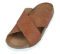 HAFLINGER Bio Mio Leder Pantolette Sandale Unisex Braun (Braided Karamell 1669), Gr 37