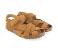 HAFLINGER Bio Norma Leder Pantolette Sandale mit Klettverschluss und Korkfußbett Unisex