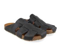 HAFLINGER Bio Pius Leder Pantolette Sandale Korkfußbett Unisex (Schwarz 1738), Gr 43