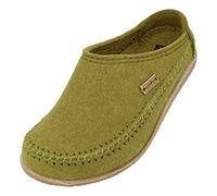 HAFLINGER Blizzard Credo Filz Pantoffel mit Gummisohle Hausschuh Grün (Schilf 240), Gr. 44