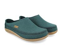 HAFLINGER Blizzard Credo Filz Pantoffel mit Gummisohle Hausschuh Piniengrün, Gr. 37