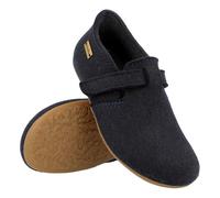 HAFLINGER Everest Focus Filzpantoffel mit verstellbarem Riemen Mittelblau, Gr. 36
