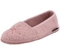 HAFLINGER Damen Hausschuh Ballerina Stickerei Slipper Penelope 624318, Größe:42 EU, Farbe:Rosa