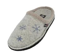 HAFLINGER Damen Hausschuh Filz Pantoffel mit Schneemann Motiv Flair Olaf 315013