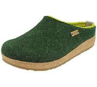 HAFLINGER Damen Hausschuh Herren Pantoffel Clog Wollfilz Grizzly Kris 711056, Größe:41 EU, Farbe:Grün