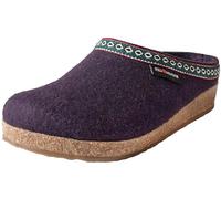 HAFLINGER Damen Hausschuh Herren Pantoffel Wollfilz Muster Grizzly Franzl 711001, Größe:37 EU, Farbe:Violett