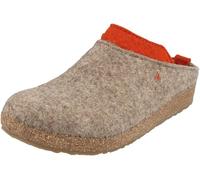 HAFLINGER Damen Hausschuh mehrfarbiger Filz Pantoffel Grizzly Speed 731099, Größe:42 EU, Farbe:Beige