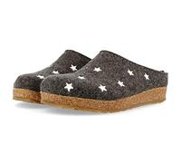 HAFLINGER Damen Hausschuh Pantoffel Grizzly Stelline 741032, Größe:40 EU, Farbe:Grau