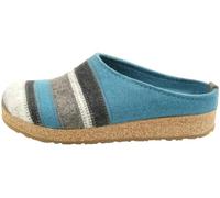 HAFLINGER Damen Hausschuh Pantoffel Wollfilz Grizzly Stripes 711049, Größe:42 EU, Farbe:Grau