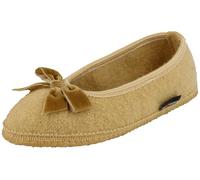 HAFLINGER Damen Hausschuh Slipper Ballerina Schleife Fiocco 623322, Größe:42 EU, Farbe:Gelb