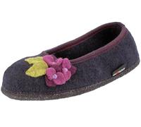 HAFLINGER Damen Hausschuh Slipper Filz Blumen Blüten Applikation Hortus 623324, Größe:42 EU, Farbe:Violett