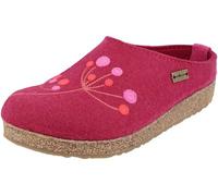 HAFLINGER Damen Hausschuhe Stickerei Pantoffel Filz Grizzly Amaya 751009, Größe:41 EU, Farbe:Rot