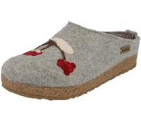 HAFLINGER Damen Hausschuh Wollfilz Pantoffel Vogel Grizzly Winterbird 731089, Größe:37 EU, Farbe:Grau