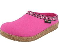 HAFLINGER Damen Herren Pantoffel Filz mit Azteken Muster Grizzly Franzl 711001, Größe:37 EU, Farbe:Rosa